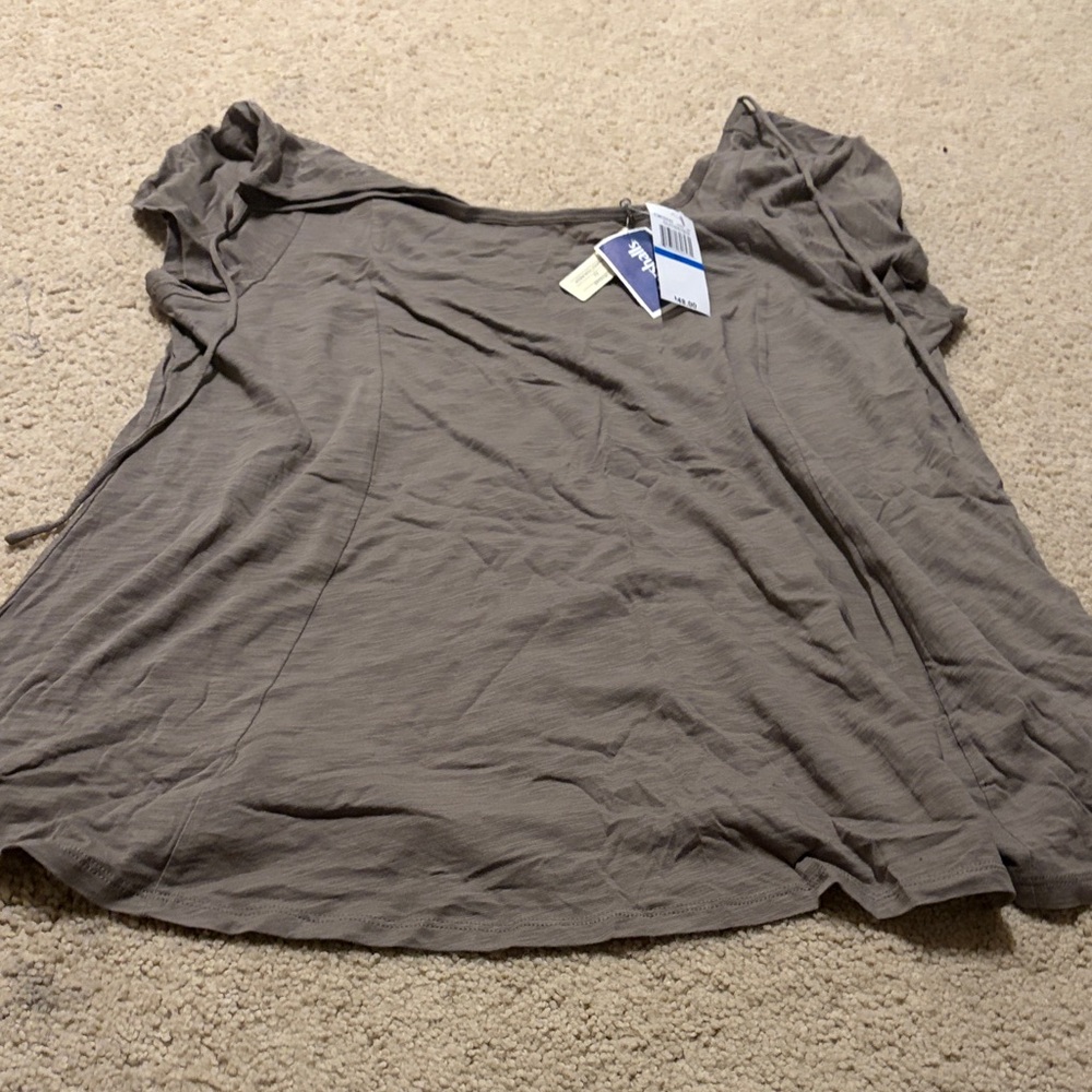 Cupio Women's Casual Olive Green Top